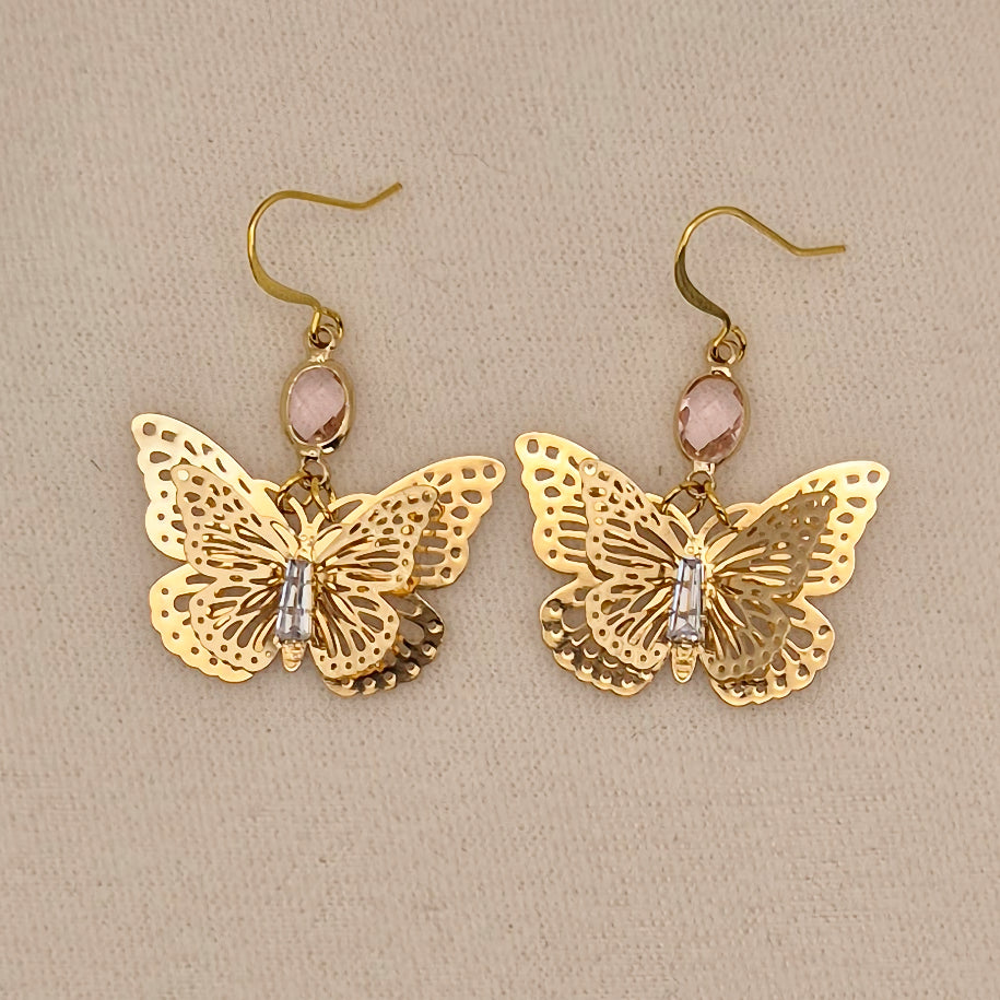 Schmetterling mit Stein in Gold verschiedene Farben