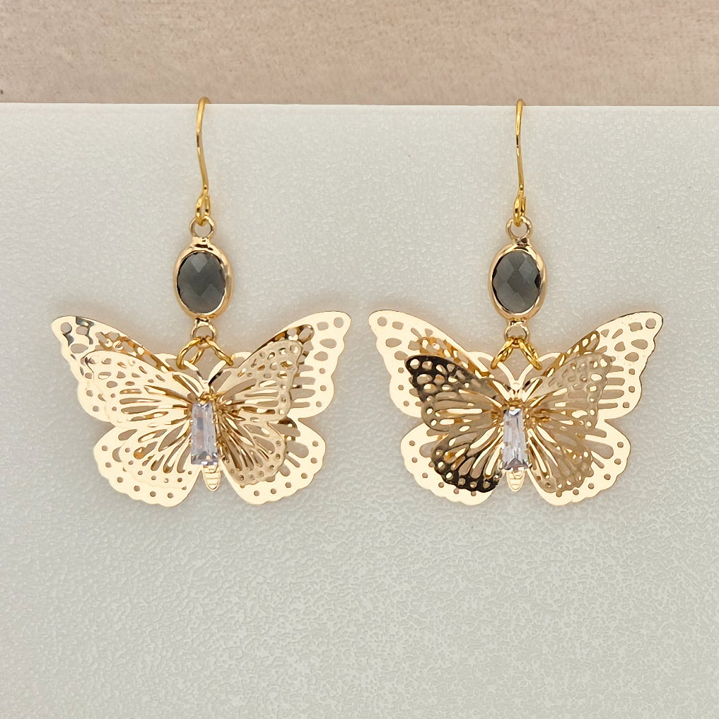 Schmetterling mit Stein in Gold verschiedene Farben