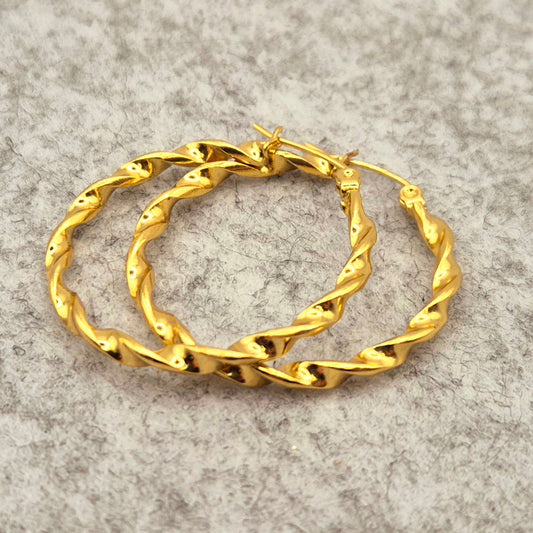 Ohrring Creolen Twisted in Gold