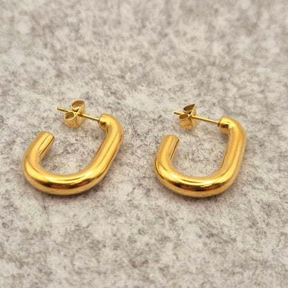Ohrring C Ellipse Gold