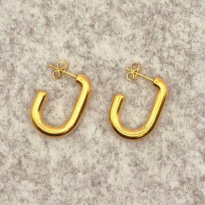 Ohrring C Ellipse Gold