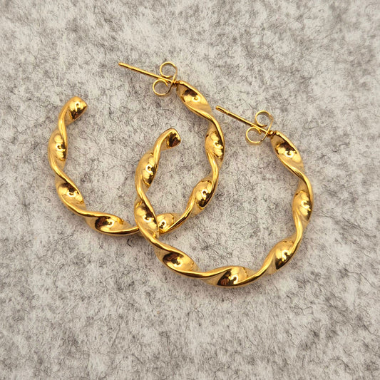 Ohrring Creolen Twisted in Gold