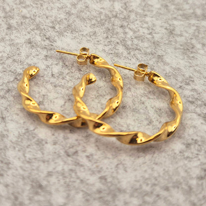 Ohrring Creolen Twisted in Gold