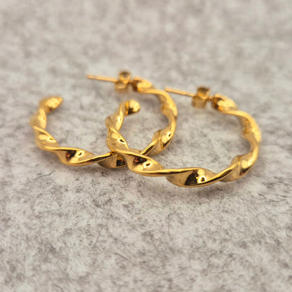 Ohrring Creolen Twisted in Gold