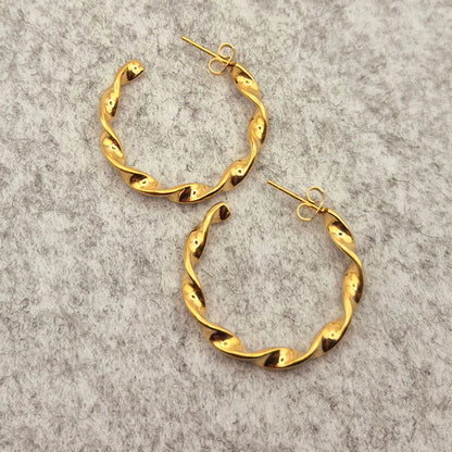 Ohrring Creolen Twisted in Gold