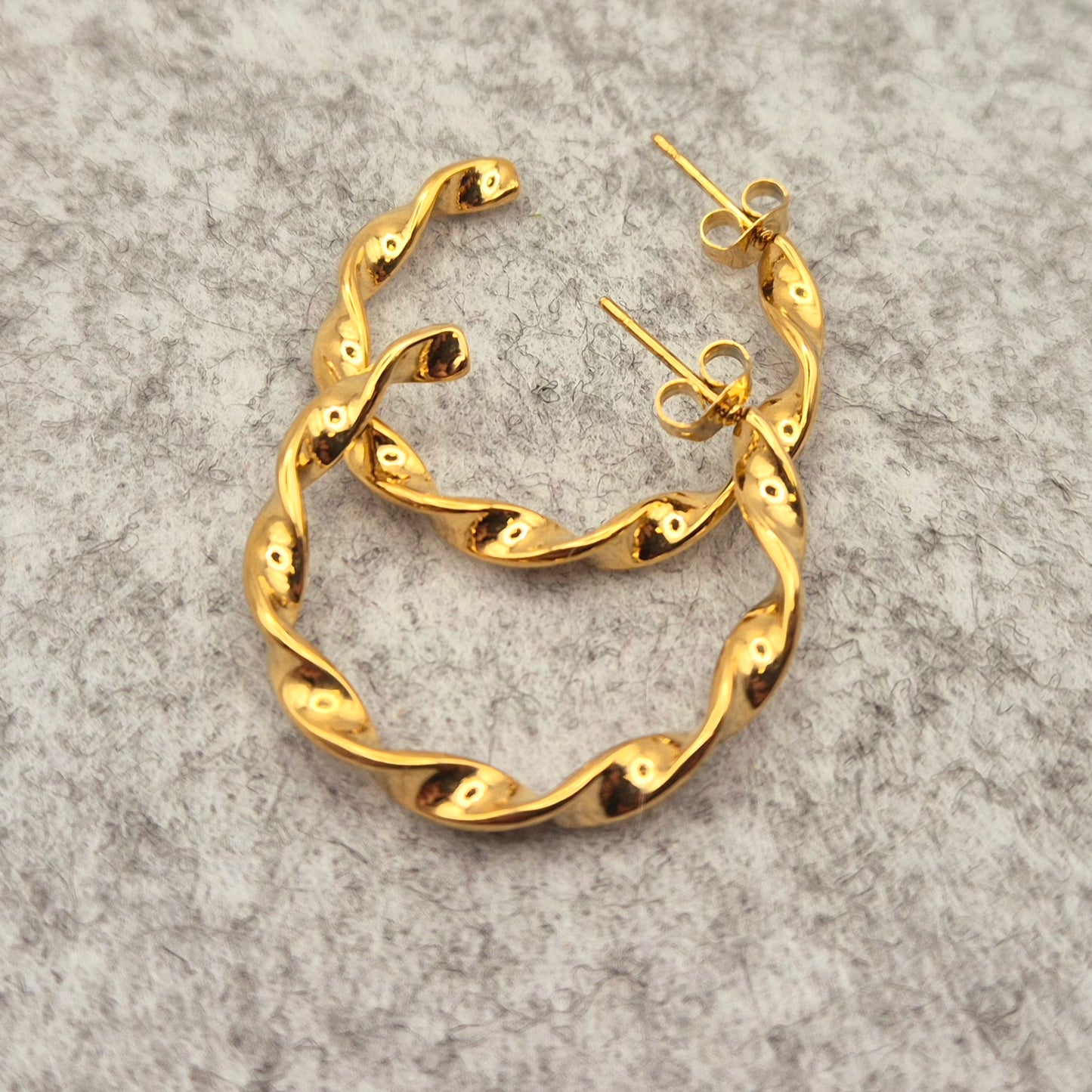 Ohrring Creolen Twisted in Gold