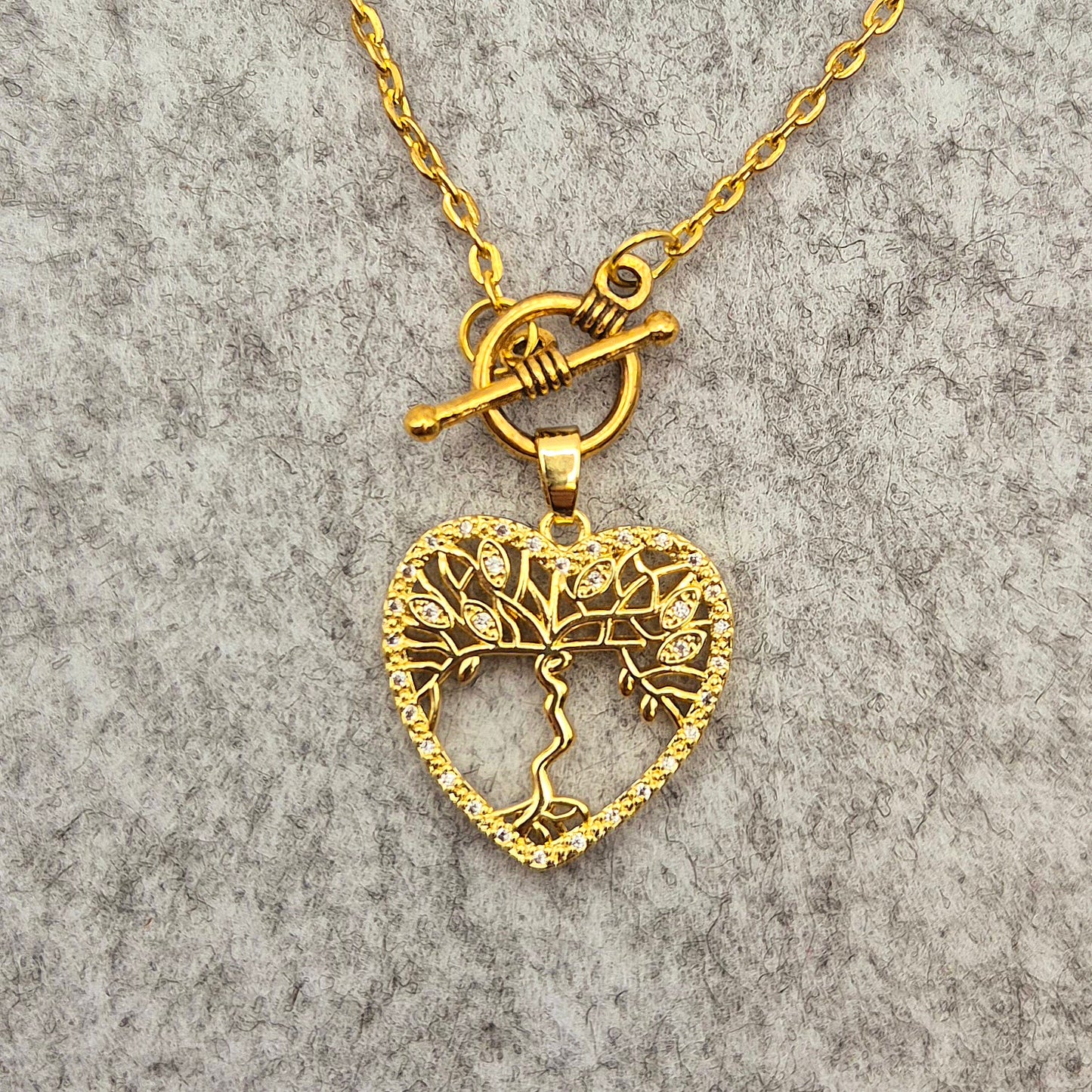 Halskette mit Herz Tree of Life und front Verschluss
