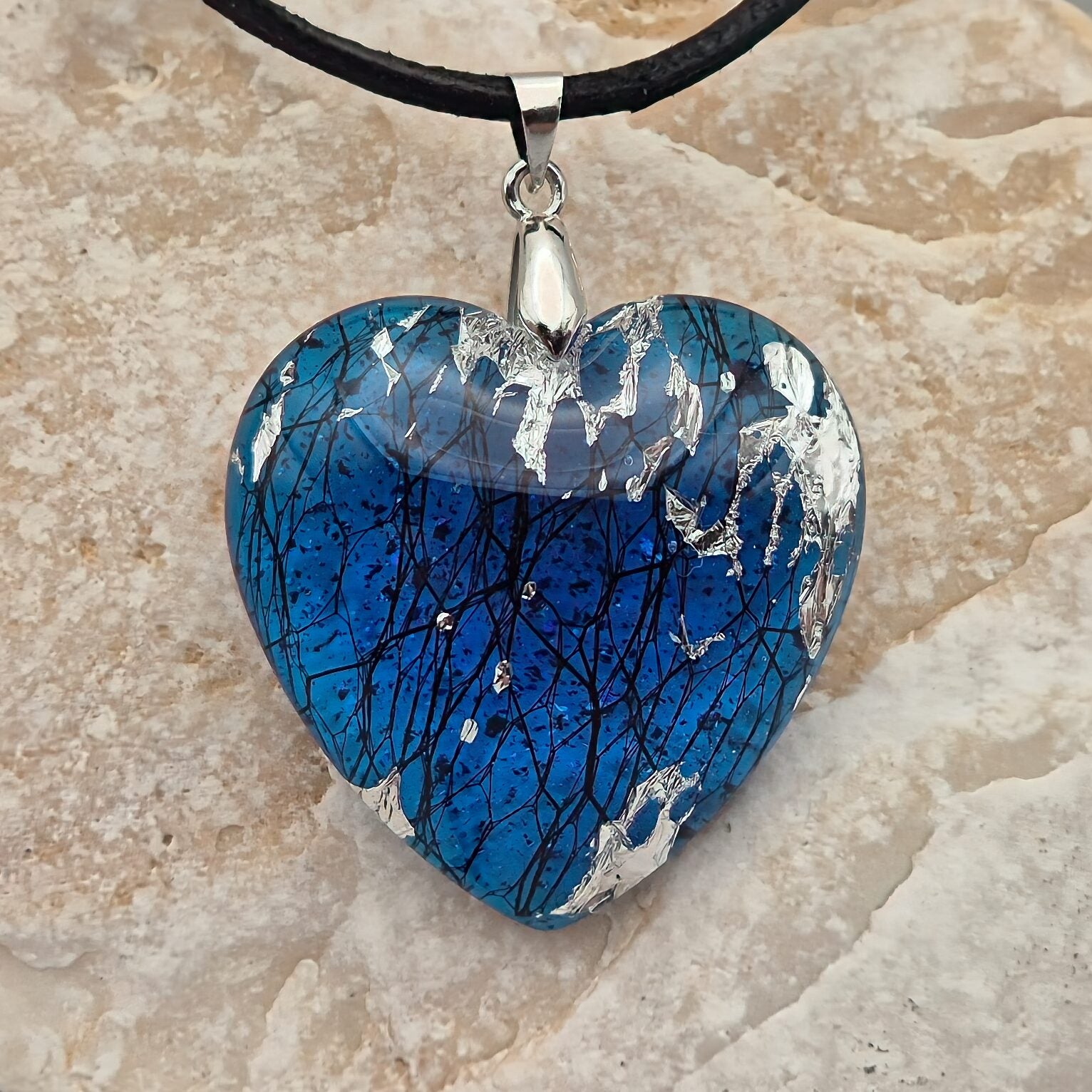 Halskette mit Herz Blau