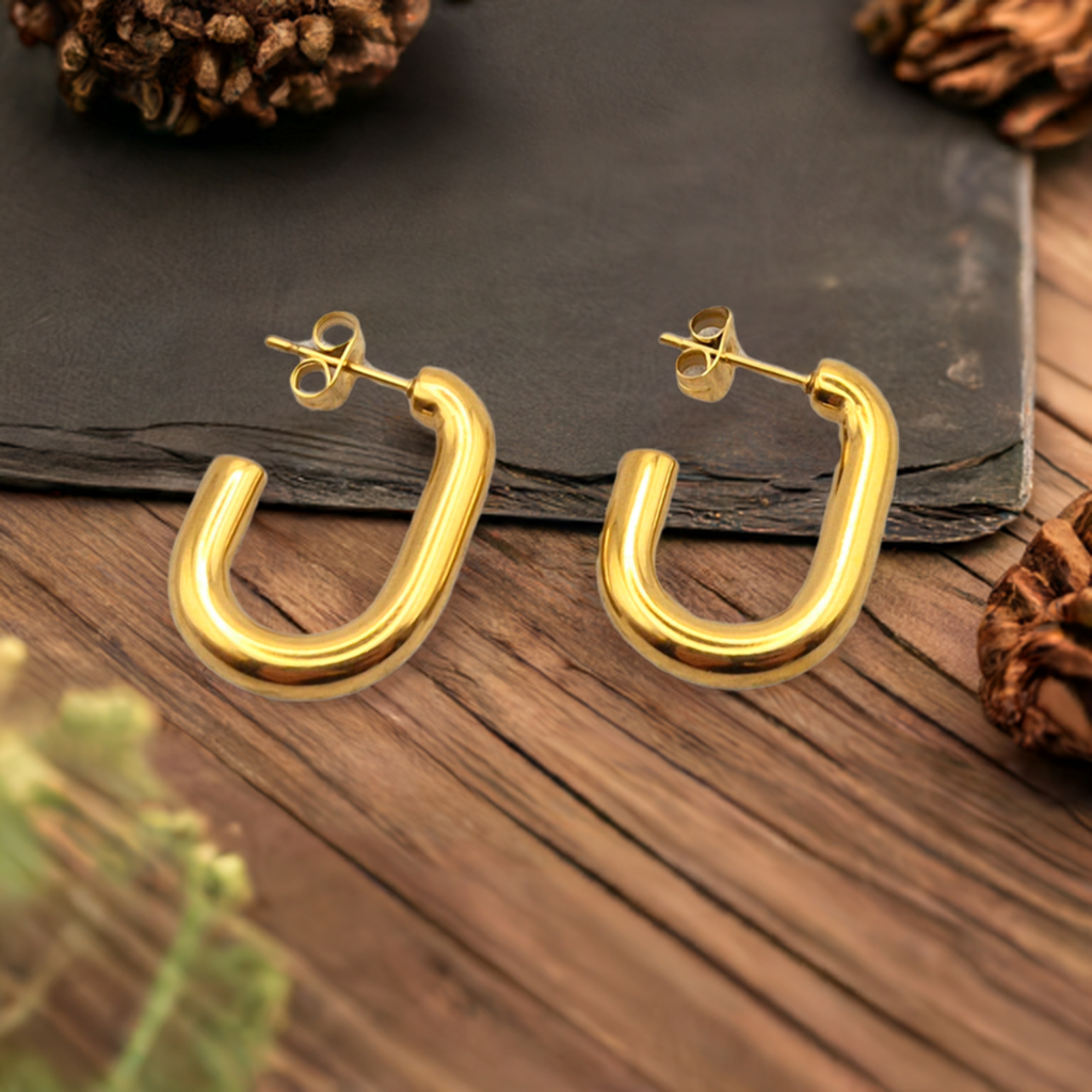 Ohrring C Ellipse Gold